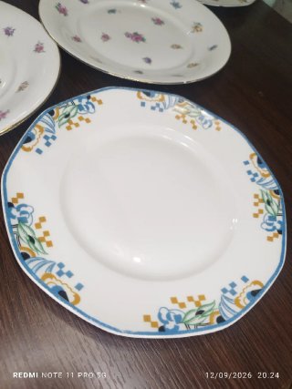 8 Platos Postre Porcelana Vintage