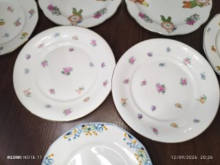 8 Platos Postre Porcelana Vintage