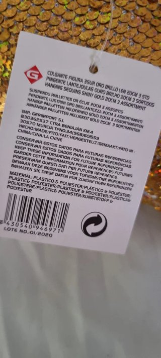 Cojín corazón lentejuelas dorado y blanco