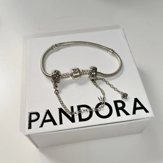 Pulsera Pandora P.925 con Cadena de Seguridad