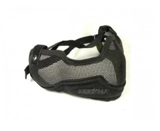 Máscara rejilla metalica protección airsoft negra