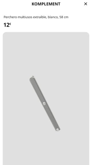 Perchero Komplement Ikea extraíble 58cm