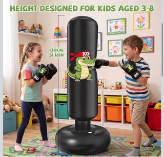 Saco Boxeo Infantil Inflable +Bomba+Guantes NUEVO
