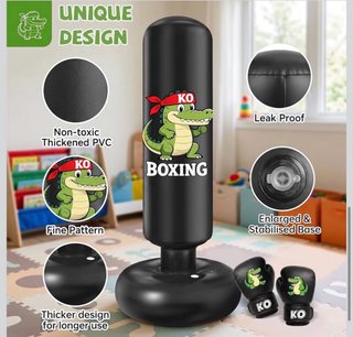 Saco Boxeo Infantil Inflable +Bomba+Guantes NUEVO