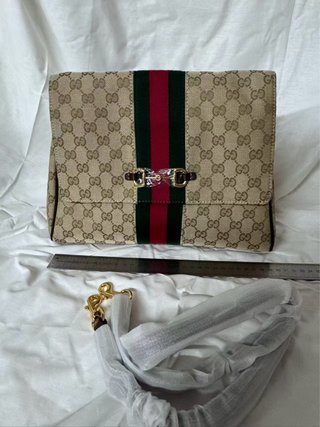 Borsa Gucci 1955 Tela Beige Striscia Rossa Verde