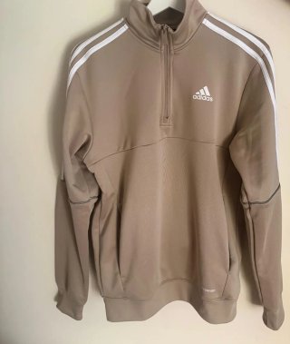 Sudadera Adidas Beige Media Cremallera