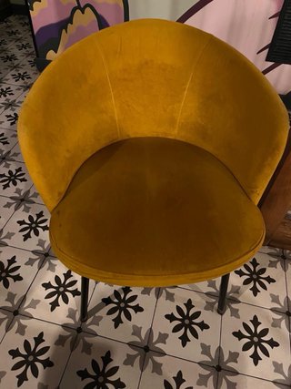 Silla comedor terciopelo amarillo
