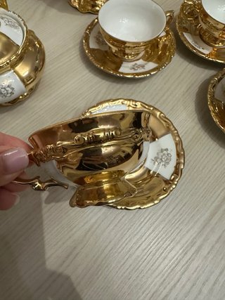 Servizio Caffe Vintage Porcellana Oro Bianco