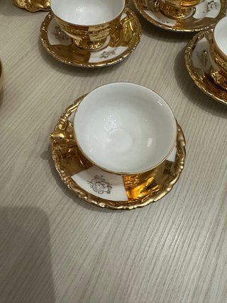 Servizio Caffe Vintage Porcellana Oro Bianco