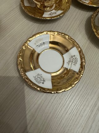 Servizio Caffe Vintage Porcellana Oro Bianco