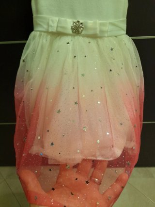 Abito elegante bambina tulle rosa 12 mesi