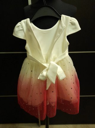 Abito elegante bambina tulle rosa 12 mesi