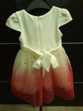 Abito elegante bambina tulle rosa 12 mesi