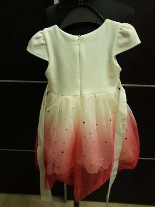 Abito elegante bambina tulle rosa 12 mesi