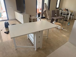 Mesa abatible cocina/salón blanca