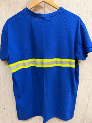 Camisa de trabajo azul con franjas