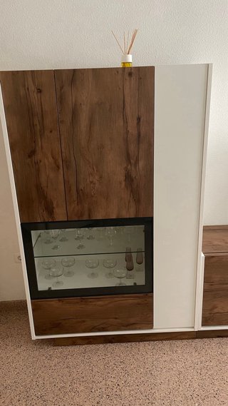 Mueble TV madera y cristal