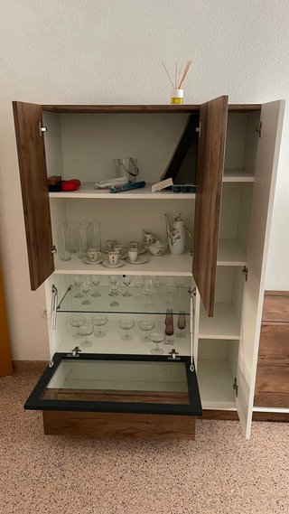 Mueble TV madera y cristal