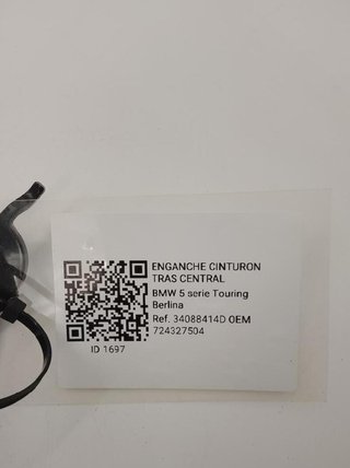 Bmw 724327504 enganche cinturón trasero 5 1697