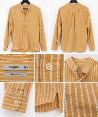 Camisa Mango rayas mostaza Talla L
