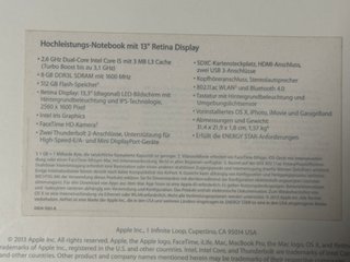 MacBook Pro Retina 13 2013 8GB RAM 512GB SSD