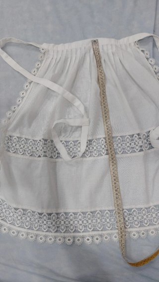 Grembiule donna teatrale pizzo bianco