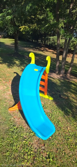 Tobogán Feber Curvo Azul y Naranja