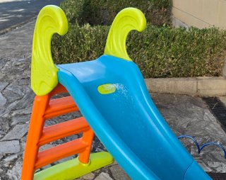 Tobogán Feber Curvo Azul y Naranja