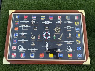Cuadro de Nudos y banderas Marinos Artesanal
