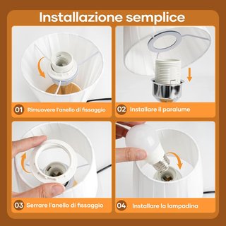 Abat-Jour touch tessuro plissettato dimmer vintage