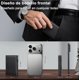 Cartera Tarjetero Hombre Cuero RFID NUEVA