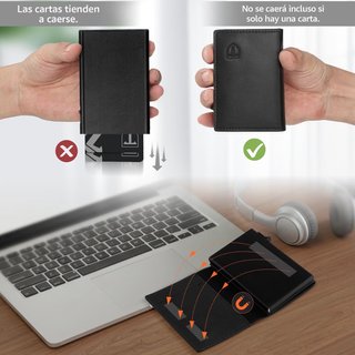 Cartera Tarjetero Hombre Cuero RFID NUEVA