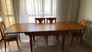 Mesa comedor extensible madera + 6 sillas a juego