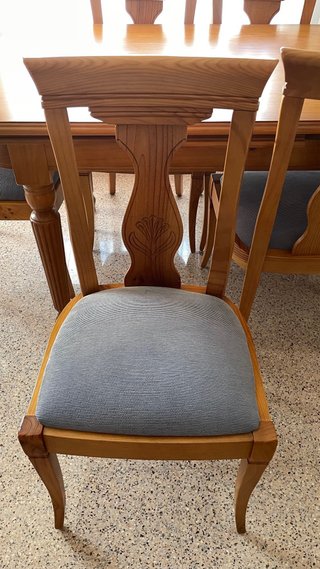 Mesa comedor extensible madera + 6 sillas a juego