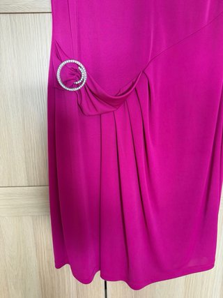 Vestido fiesta rosa con pedrería