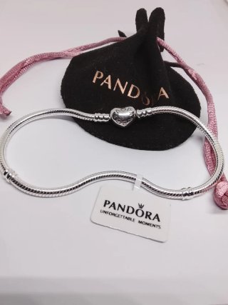 Pulsera Pandora Cierre Corazón Plata 21cm