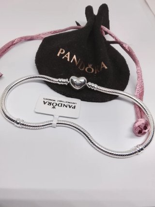 Pulsera Pandora Cierre Corazón Plata 21cm