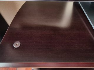 Mesa TV cristal y madera