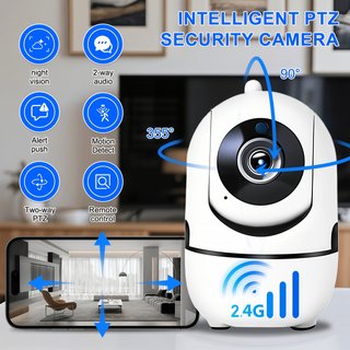 2 Cámaras Seguridad WiFi 360° HD 2.4GHz