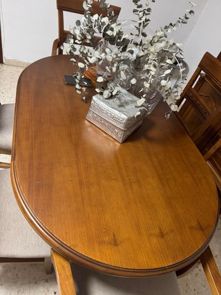 Mesa de comedor ovalada y 6 sillas