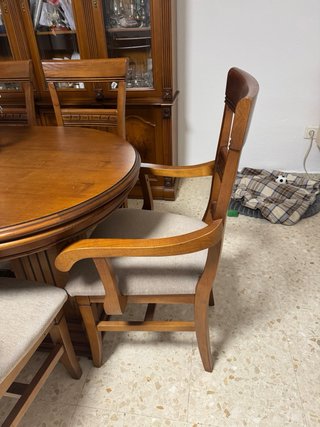 Mesa de comedor ovalada y 6 sillas