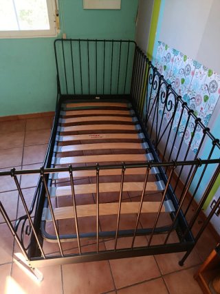 Cama Diván Forja Negra IKEA MELDAL (Con somier)