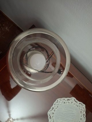 Lámpara de mesa cristal y metal