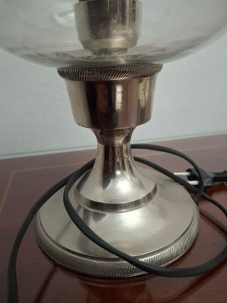 Lámpara de mesa cristal y metal