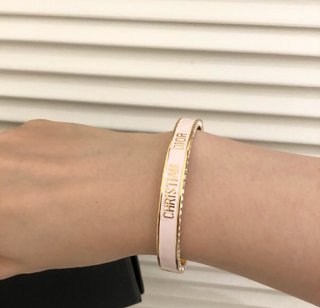Pulsera Dior blanco dorado con pedrería