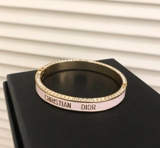 Pulsera Dior blanco dorado con pedrería