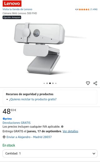 Webcam FHD Lenovo Select 300 USB