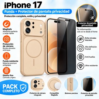 Funda iPhone 17 + Protector Pantalla Privacidad
