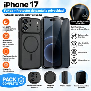 Funda iPhone 17 + Protector Pantalla Privacidad