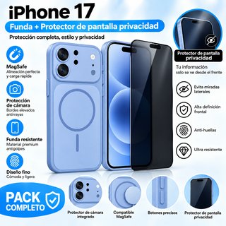 Funda iPhone 17 + Protector Privacidad